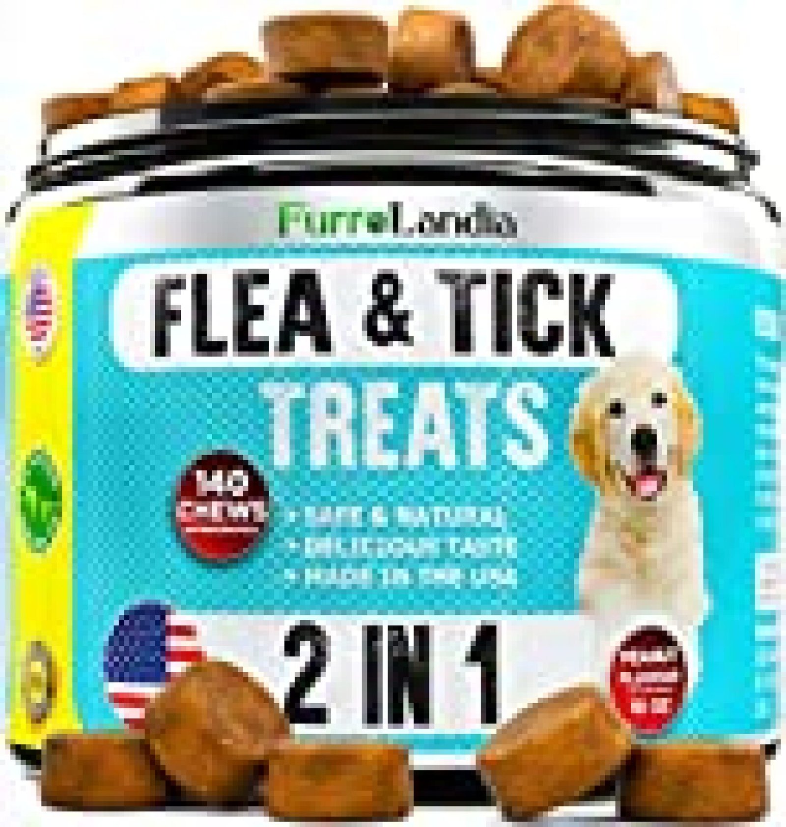 FurroLandia Chewable Flea & Tick Treats for Dogs Natural Flea and