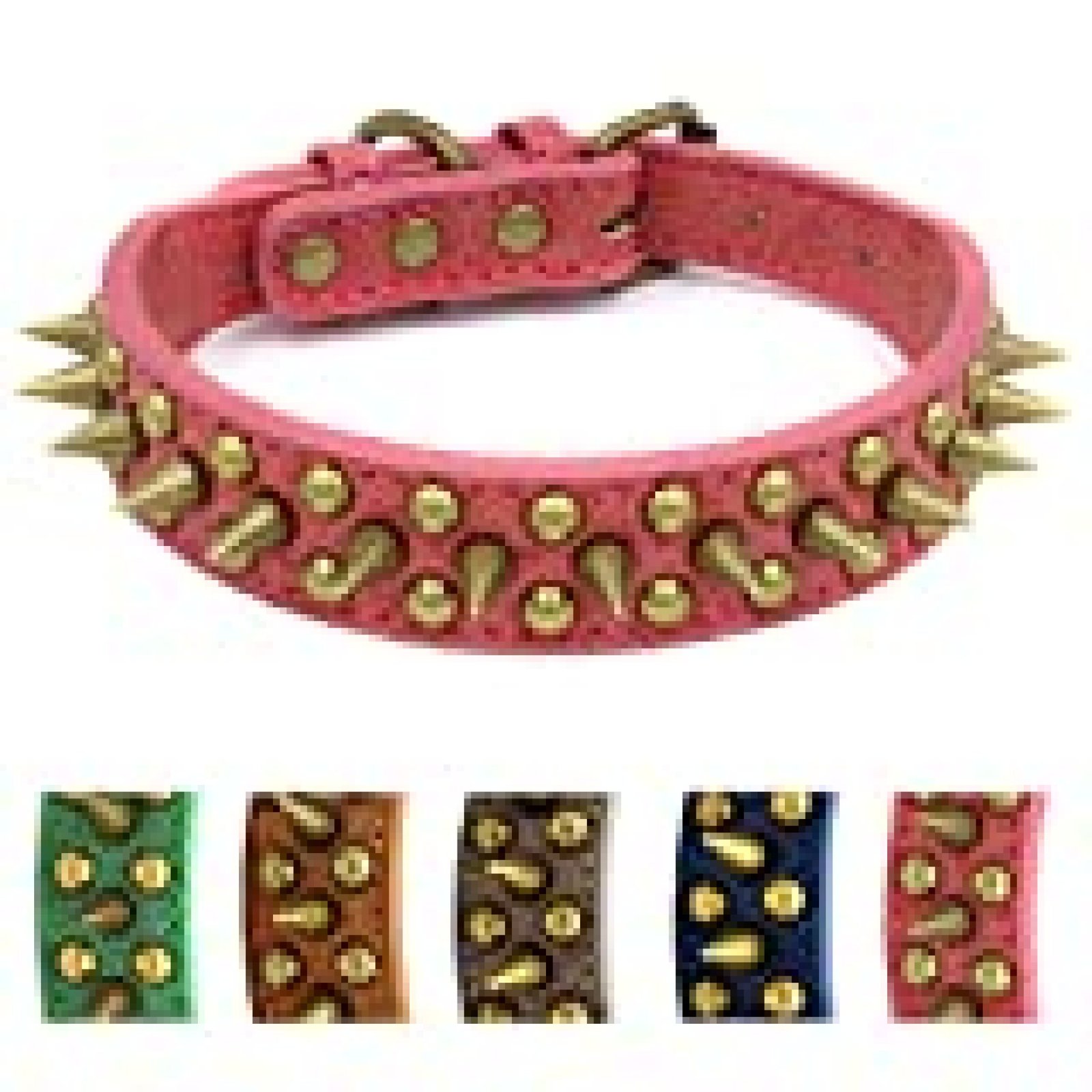 Anti-bite Spiked Studded Dog Collar Adjustable Stylish Leather Dog