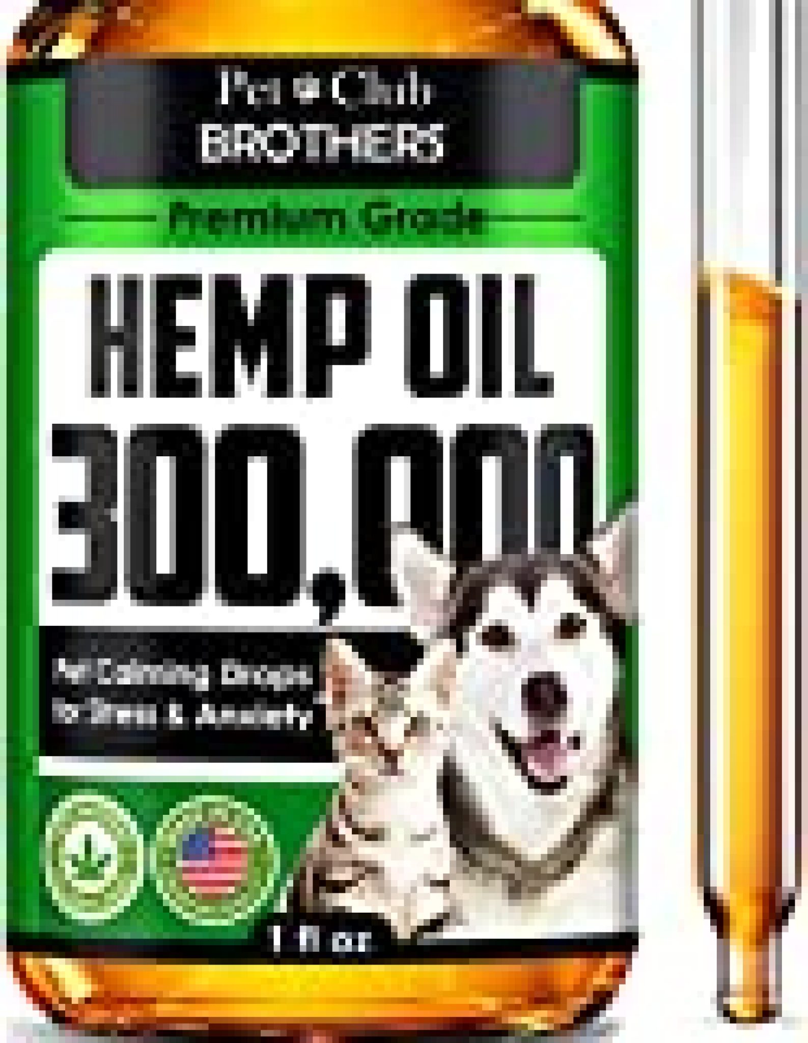 Hemp Oil for Dogs & Cats 300,000 Premium Hemp Seed Oil Grown & Made