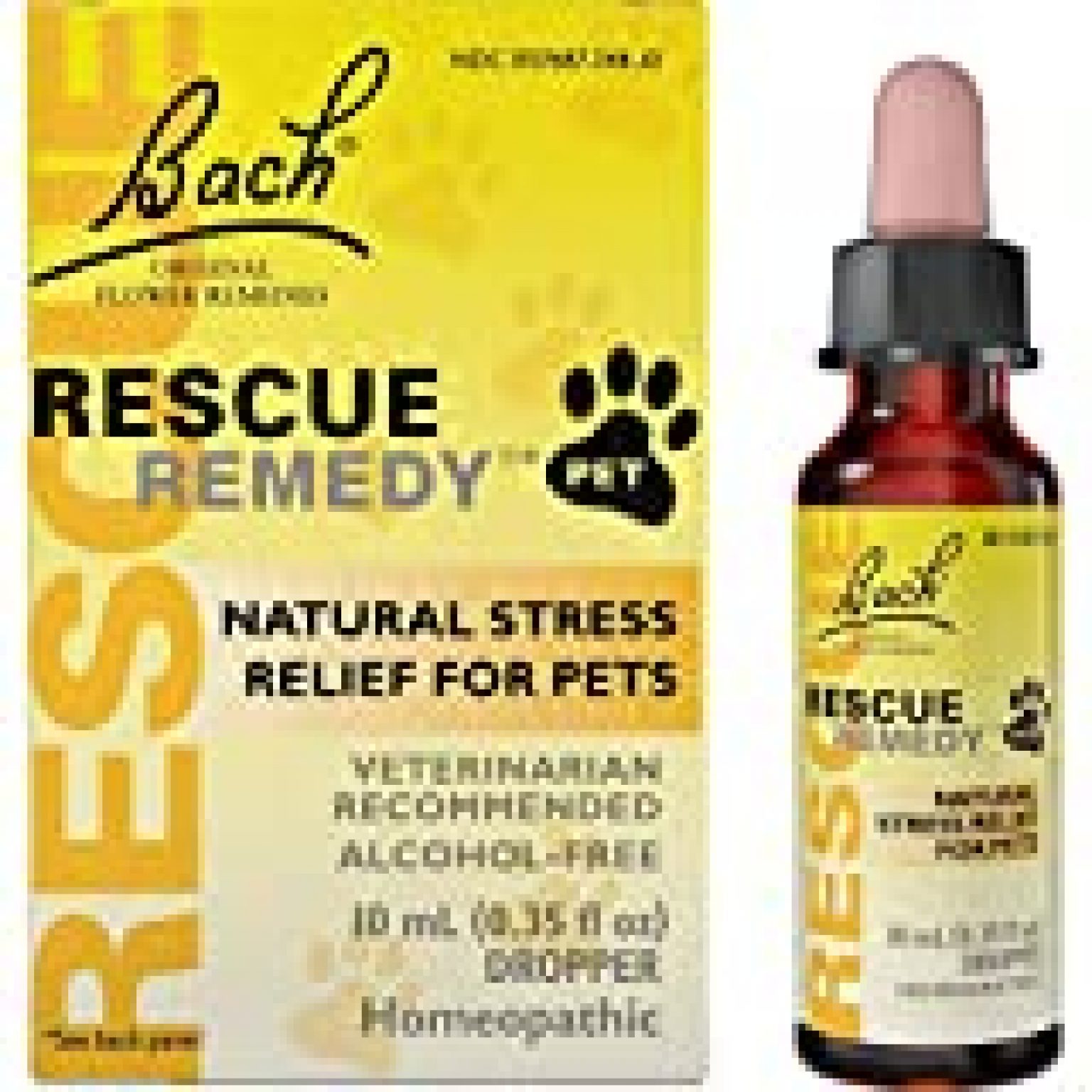 Bach RESCUE REMEDY PET Dropper, 10mL Natural Homeopathic Stress