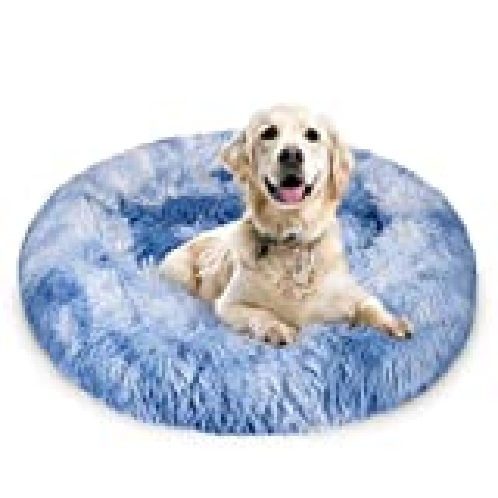 calming plush dog bed