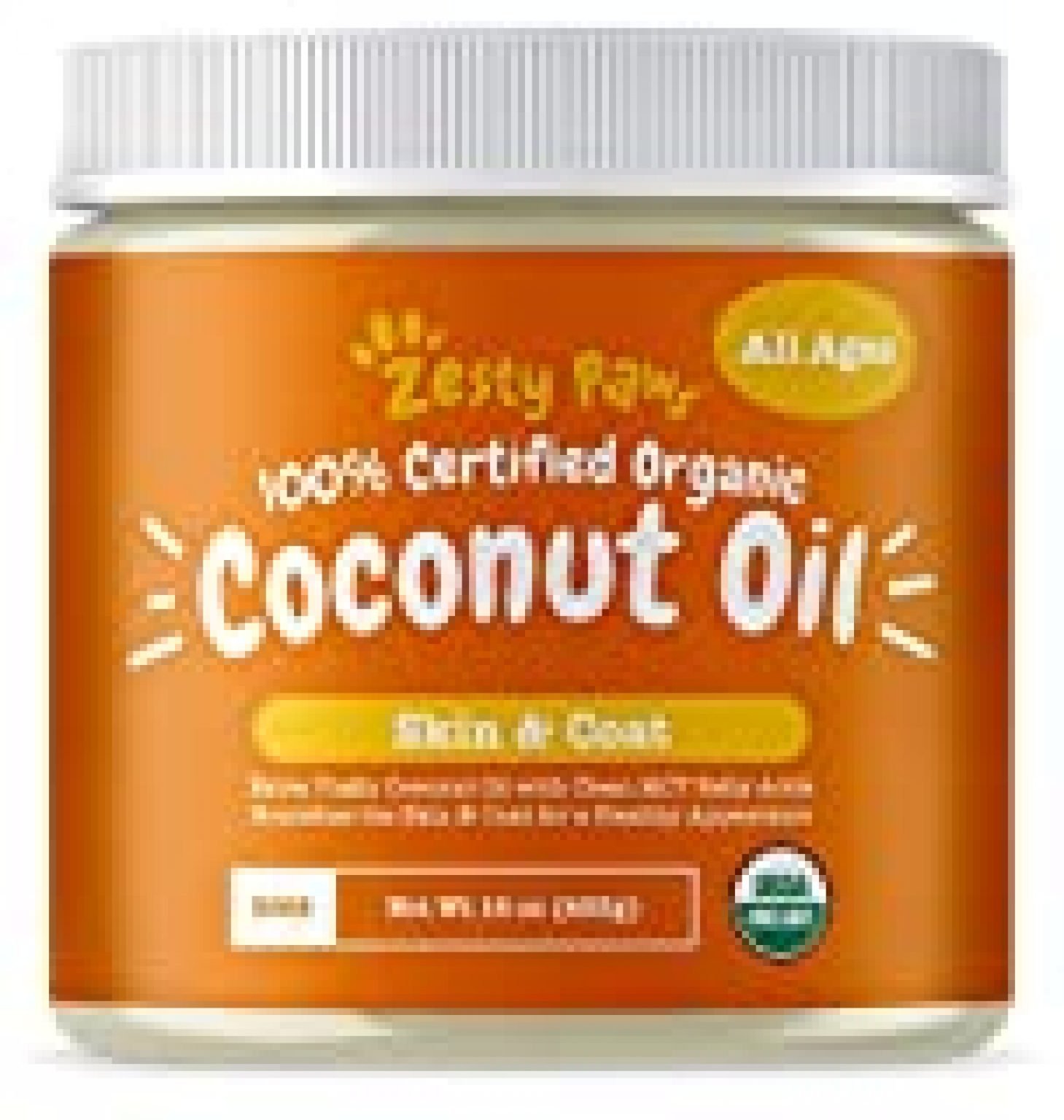 Zesty Paws Coconut Oil for Dogs Certified Organic & Extra Virgin