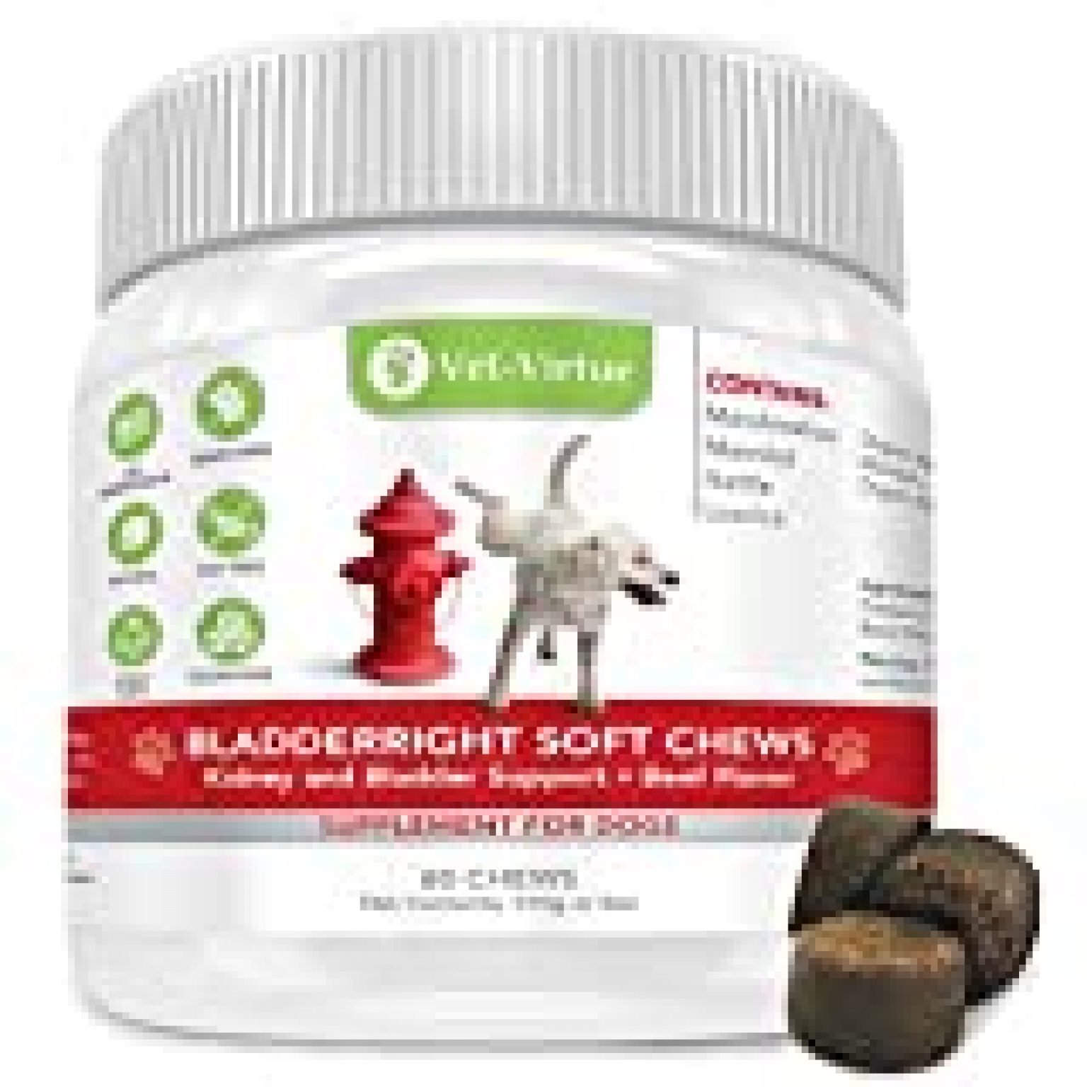 VETVIRTUE Dog UTI Treatment Soft Chew Cranberry Pills for Dogs with