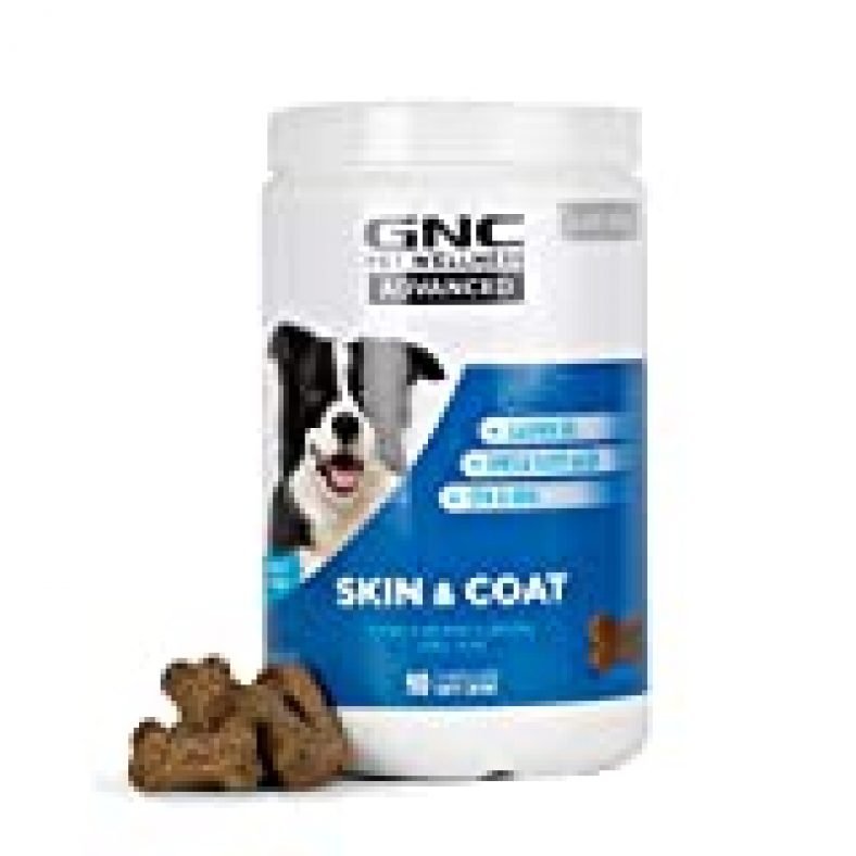 GNC Pets Advanced Skin & Coat Dog Supplement 90 Ct Skin & Coat Soft Chews for Dogs in Chicken