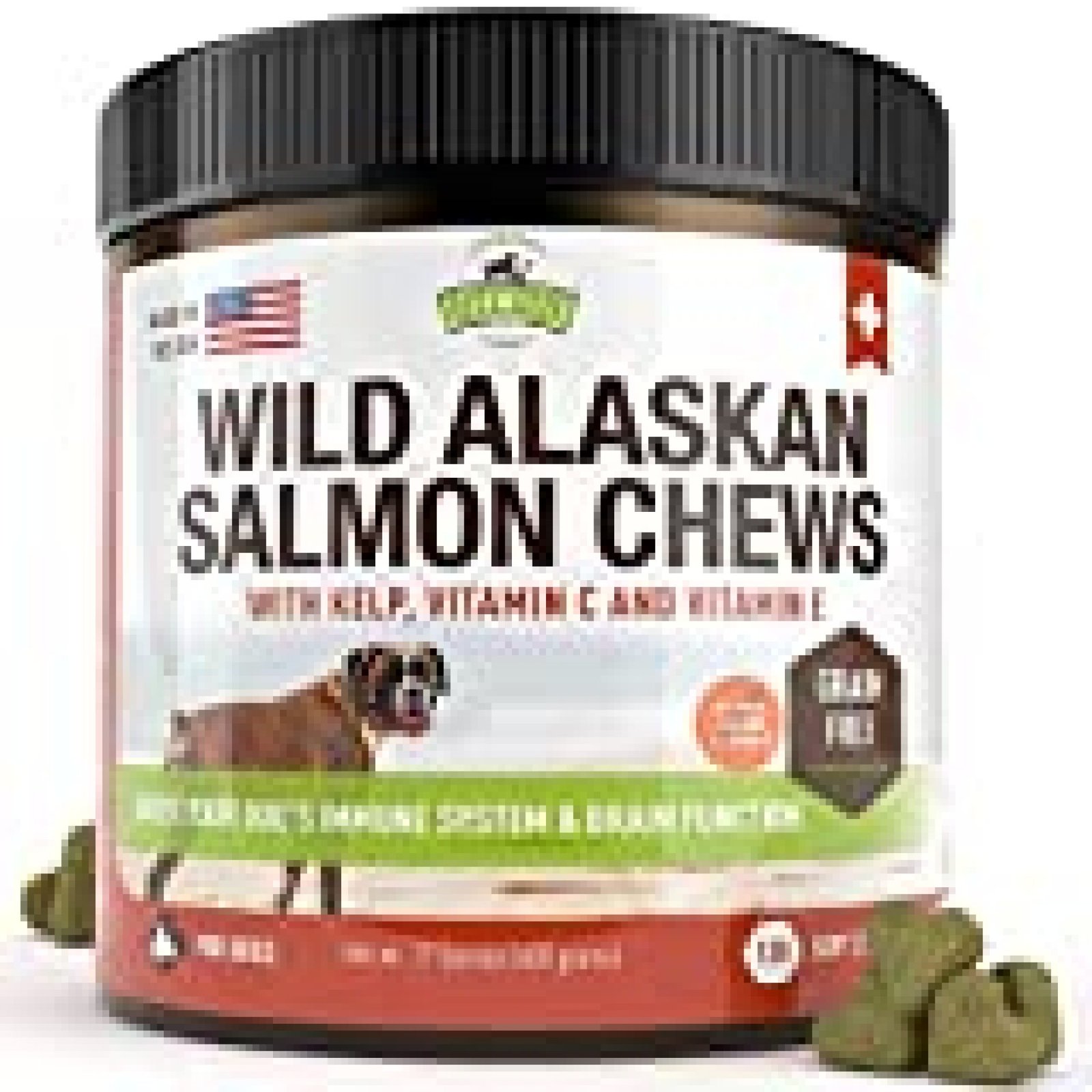 Salmon Oil for Dogs Grain Free Dog Treats, 120 Chews