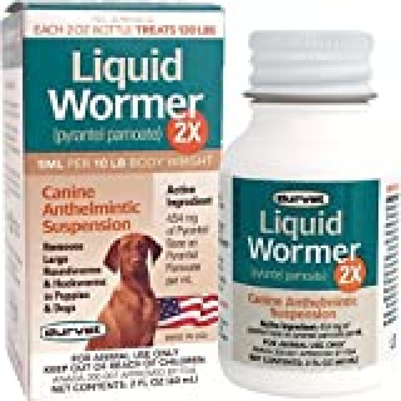 Durvet 2x LIquid Wormer, 2 oz, For Puppies and Adult Dogs - dogbowwow.com