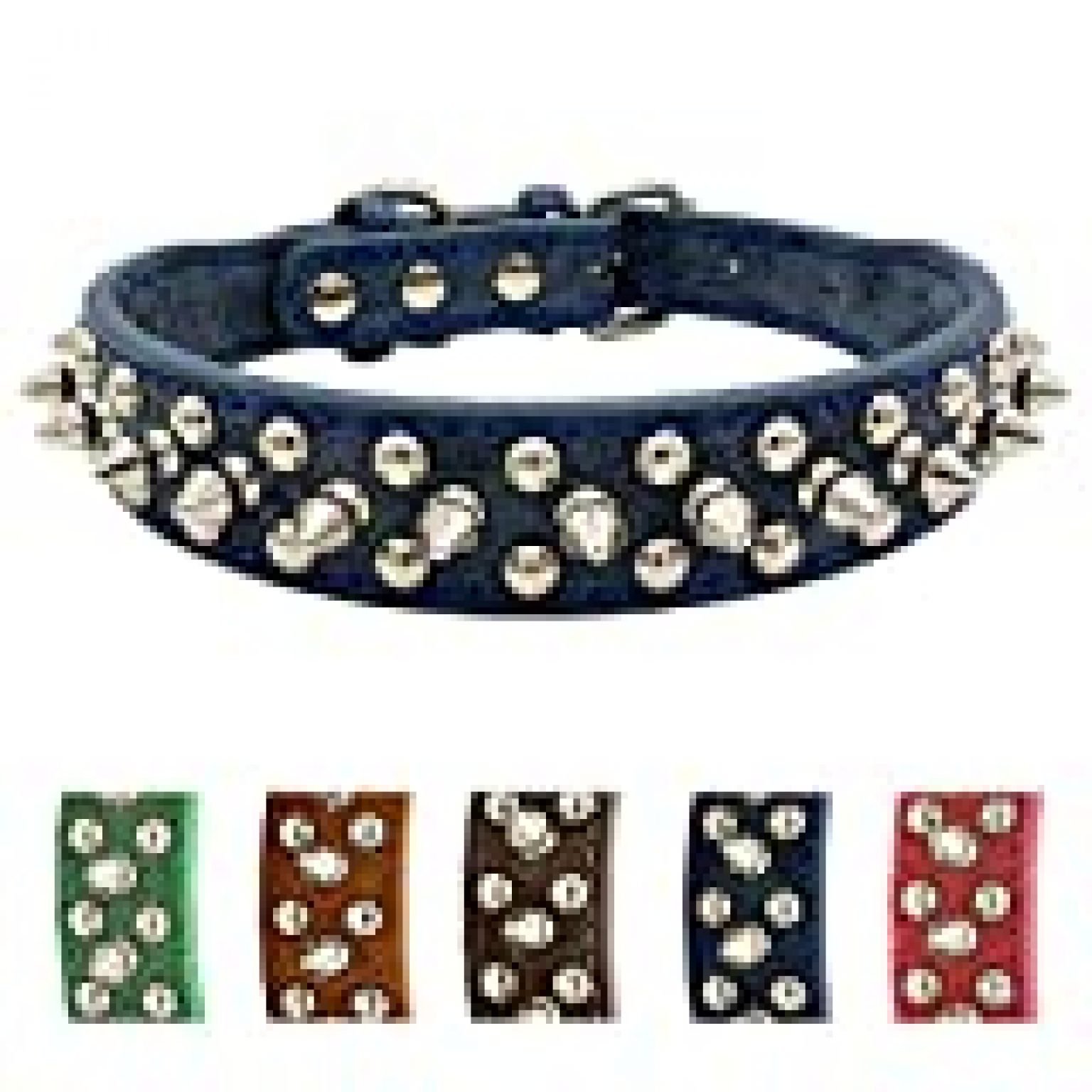 Anti-bite Spiked Studded Dog Collar Adjustable Stylish Leather Dog