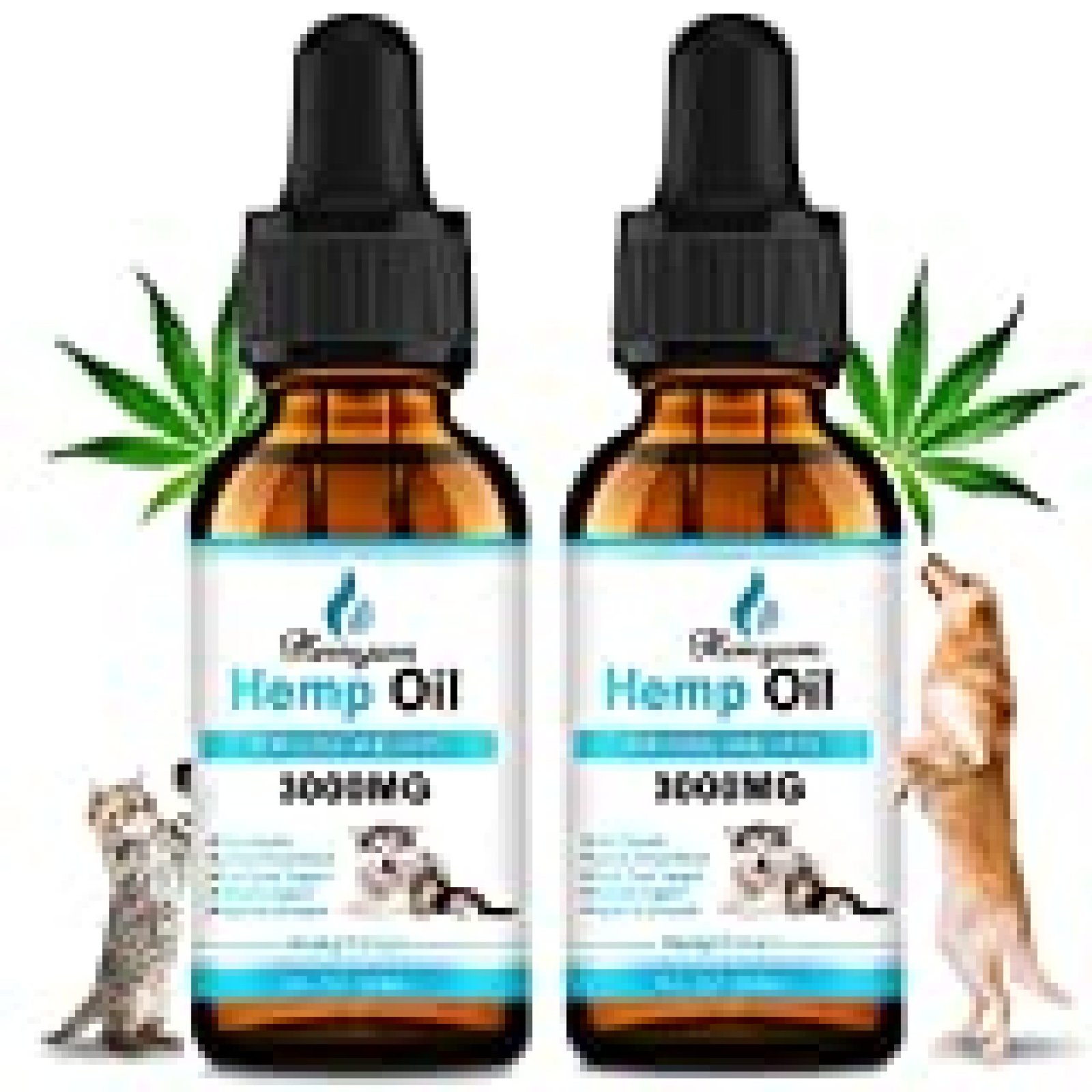 (2Pack) Hemp Oil Dogs Cats 3000MG Stress Relief, Separation Anxiety