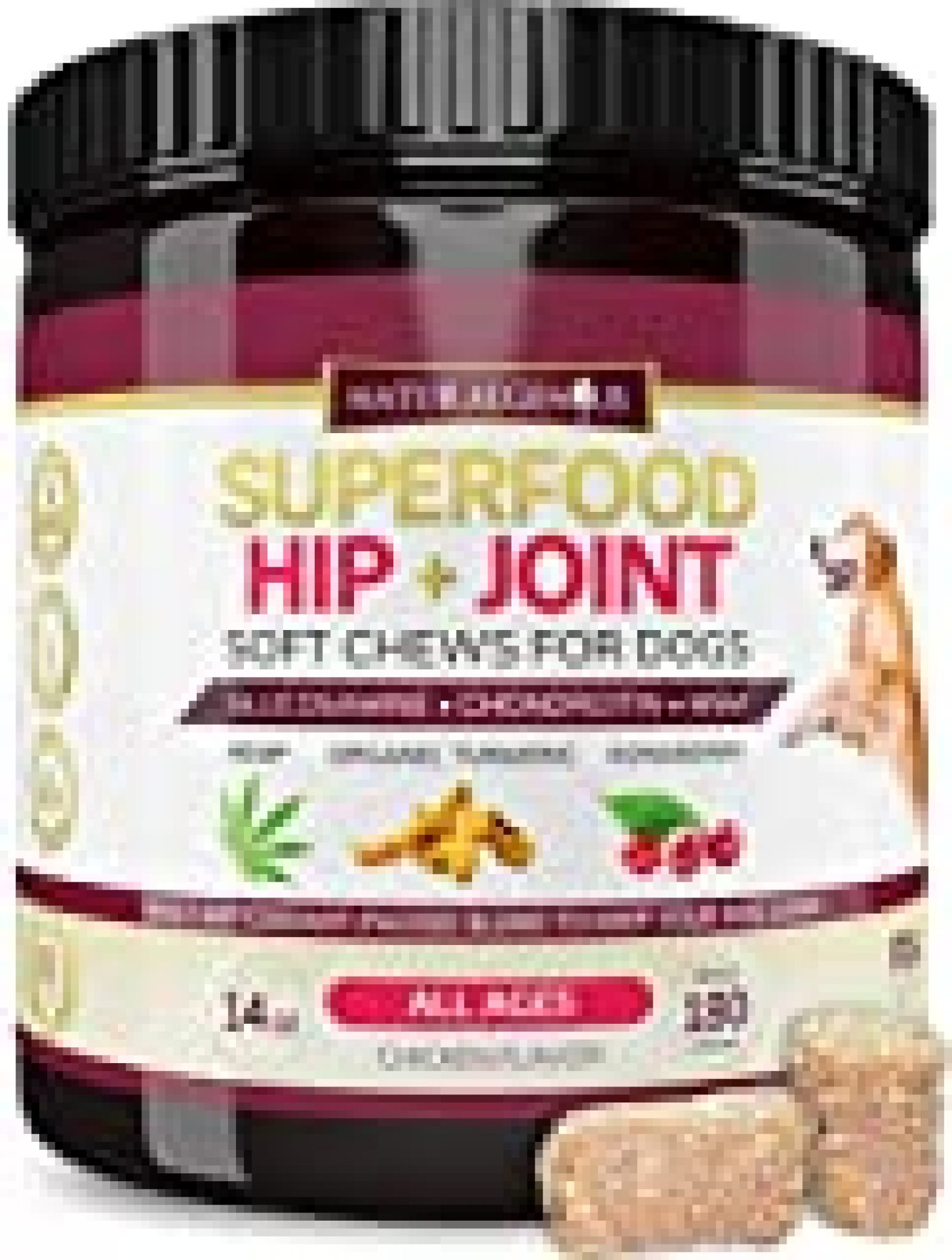 Natural Genius Hemp Hip & Joint Supplement for Dogs, 180 Soft Chews Treats - Glucosamine