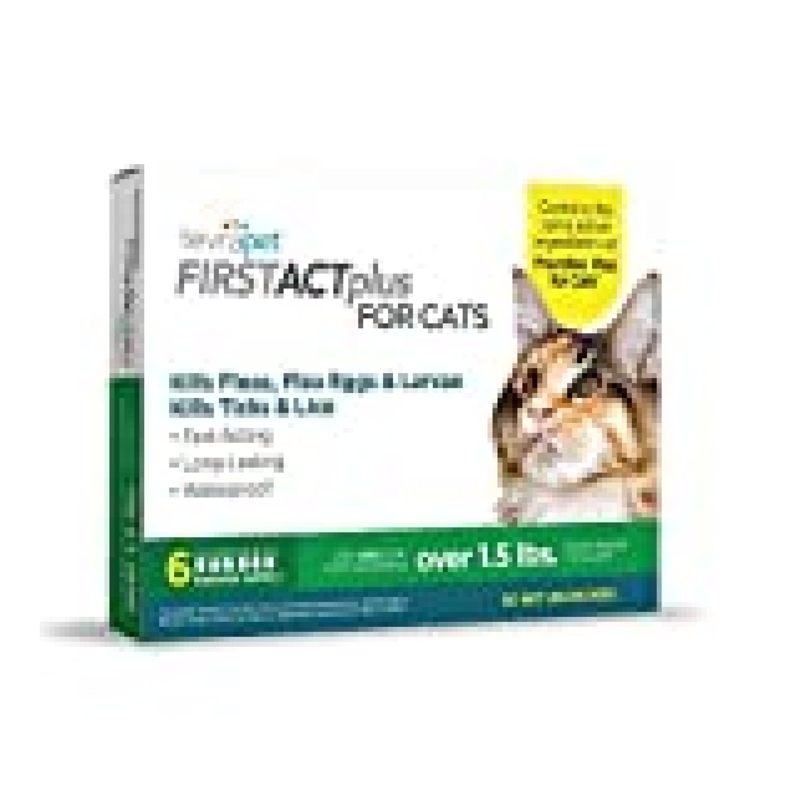 TevraPet FirstAct Plus Cat Flea and Tick Treatment, Flea Medicine for