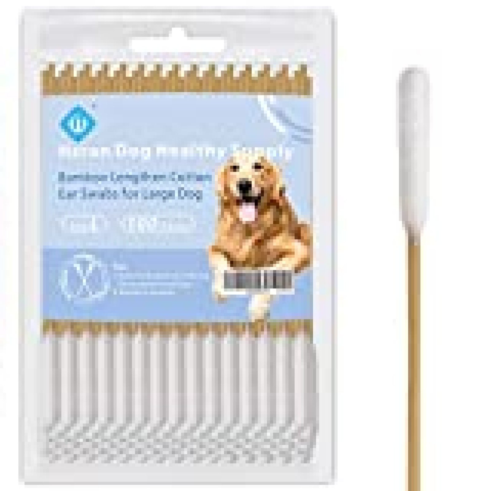 Hzran Cotton Buds for Dogs, 6 Inch Cotton Buds for Large Dog Ears