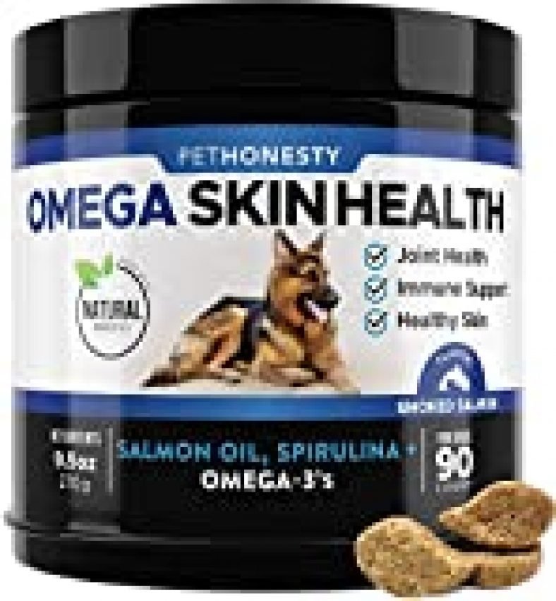 PetHonesty Omega SkinHealth Chews for Dogs - Omega 3 Fish Oil for Dogs
