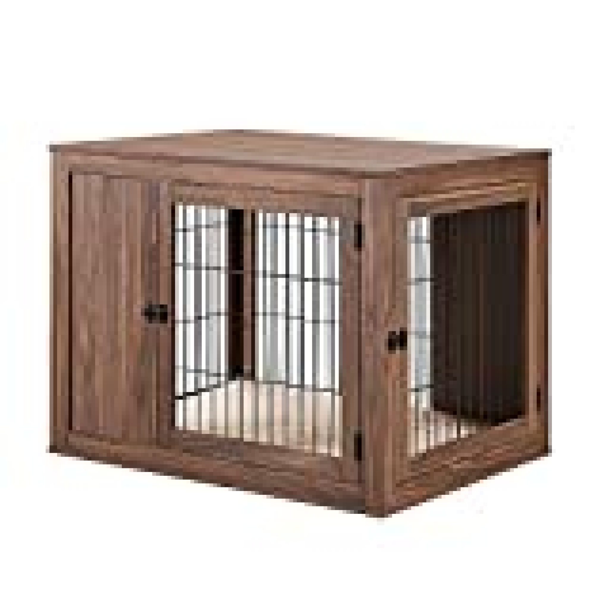 unipaws Furniture Style Dog Crate End Table with Cushion, Wooden Wire ...