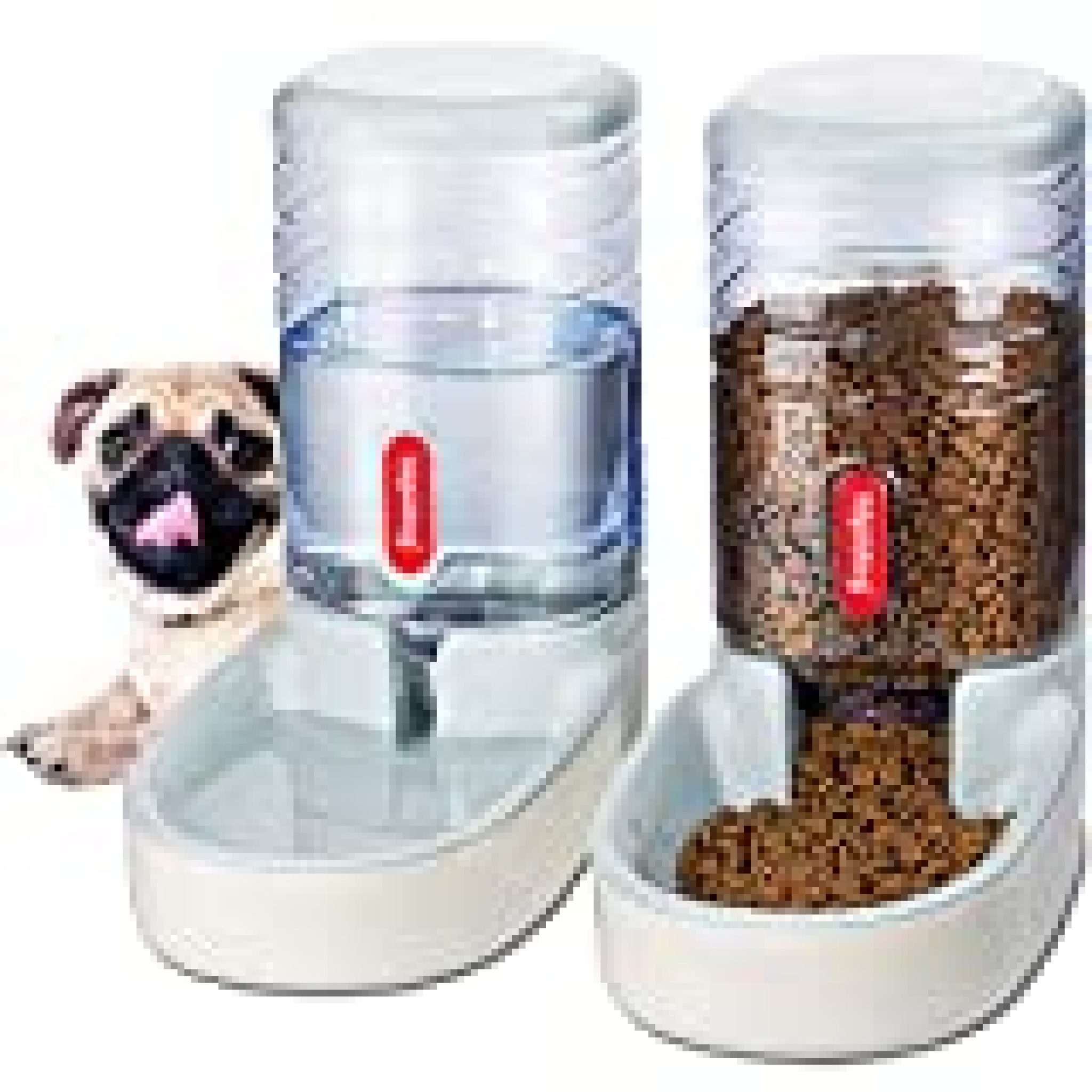 Happycat Pets Gravity Food and Water Dispenser Set,Small & Big Dogs and ...