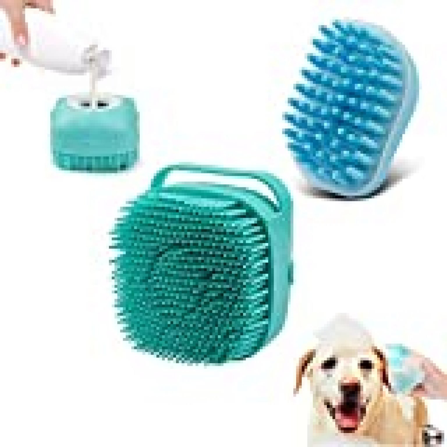 2Pack Dog Bath Brush, Soft Silicone Pet Shampoo Massage Dispenser