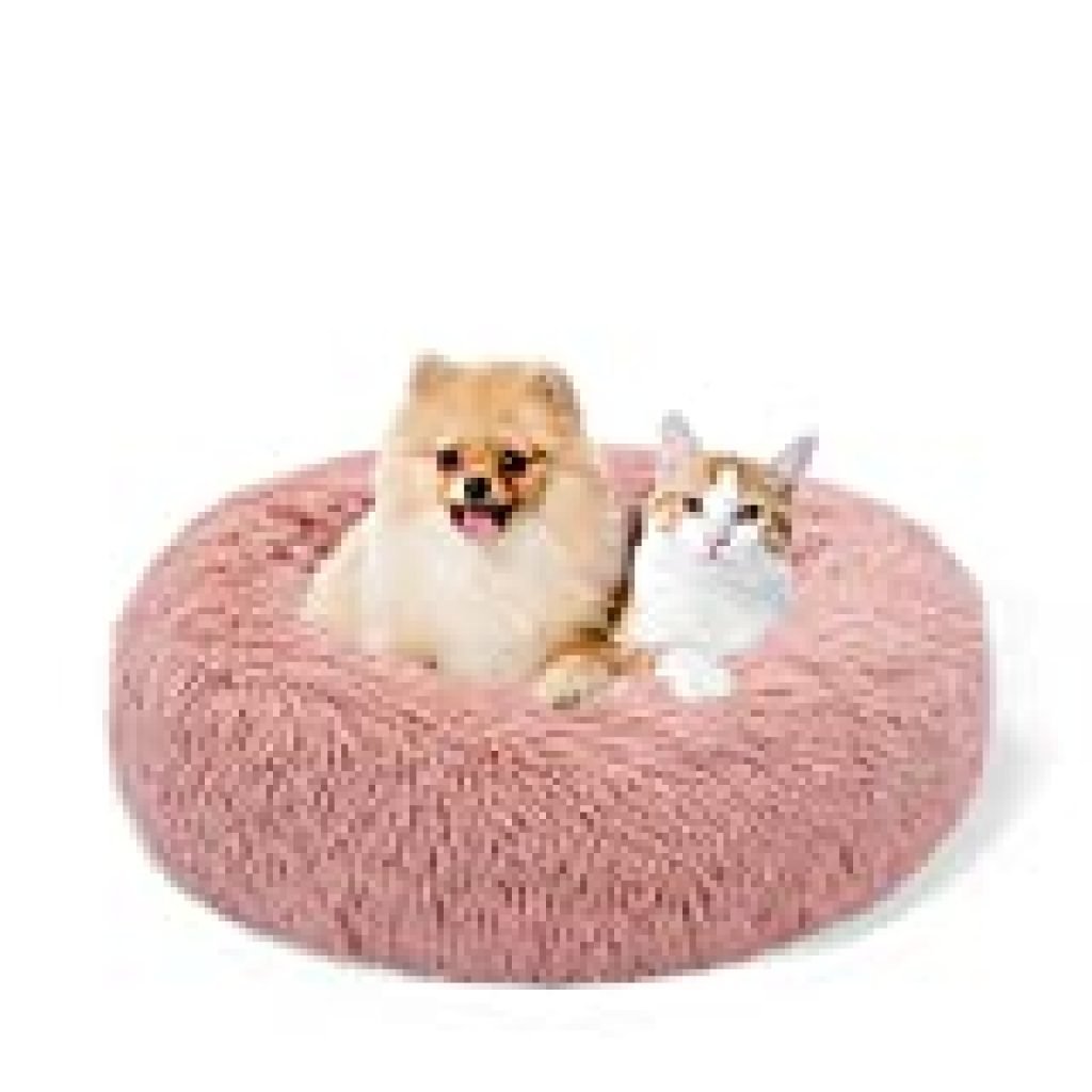 fluffy dog bed donut