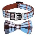 Faleela Soft &Comfy Bowtie Dog Collar,Detachable and Adjustable Bow Tie Collar,for Small Medium Large Pet (S, Blue)