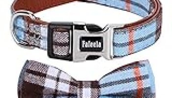 Faleela Soft &Comfy Bowtie Dog Collar,Detachable and Adjustable Bow Tie Collar,for Small Medium Large Pet (S, Blue)