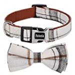 Faleela Soft &Comfy Bowtie Dog Collar,Detachable and Adjustable Bow Tie Collar,for Small Medium Large Pet (S, Beige)