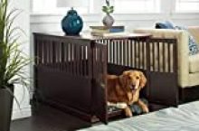 Wooden Furniture XL Pet Crate Espresso Solid Wood End Table Kennel Consule Decor