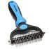 Poodle Pet Dematting Fur Rake Comb Brush Tool – with Long 2.5 Inches Steel Safety Blades for Detangling Matted or Knotted Undercoat Hair.