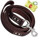 ADITYNA Heavy Duty Leather Dog Leash 6 ft x 1″ – Dog Leash for Large Dogs and Extra Large Dogs – Strong and Soft Dog Training Leash (XL – 6 ft x 1 inch, Brown)