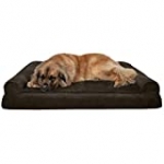 Furhaven Pet Dog Bed – Orthopedic Ultra Plush Faux Fur and Suede Traditional Sofa-Style Living Room Couch Pet Bed with Removable Cover for Dogs and Cats, Espresso, Jumbo Plus