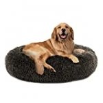 PUPPBUDD Calming Dog Bed Cat Bed Donut, Faux Fur Pet Bed Self-Warming Donut Cuddler, Comfortable Round Plush Dog Beds for Large Medium Dogs and Cats (24″/32″/36″/44″)