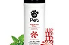 John Paul Pet Tooth and Gum Pet Wipes for Dogs and Cats, Infused with Peppermint Oil, 7″ x 7″ Sheets in 45-Count Dispenser