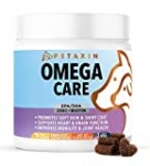 Petaxin Omega Fish Oil for Dogs – Skin and Coat Supplement Chews with EPA, DHA, and Omega-3 Fatty Acids – for Shiny Coats, Itch Free Skin, Hip & Joint Support, Heart & Brain Health – 120 Soft Chews