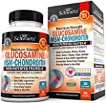 Glucosamine Chondroitin MSM Turmeric for Hip, Joint & Back Pain Relief. Anti Inflammatory Supplement with Hyaluronic Acid, Collagen, Boswellia, Bromelain & Fruitex-B. Gluten Free & Non GMO