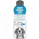TropiClean Perfect Fur Short Double Coat Shampoo for Dogs, 16oz – Use with Deshedding Brush for Easy Undercoat Removal & Seasonal Shedding – Reduces Odor, Deep Cleans – Made in USA – Naturally Derived