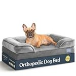 Orthopedic Sofa Dog Bed – Ultra Comfortable Dog Beds for Medium Dogs – Breathable & Waterproof Pet Bed- Egg Foam Sofa Bed with Extra Head and Neck Support – Removable Washable Cover & Nonslip Bottom.