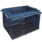 Explore Land Dog Crate Cover for 48 Inches Wire Cage, Heavy-Duty Lattice Pet Kennel Covers Compatible with 1 2 3 Doors Standard Metal Crate (Blue)