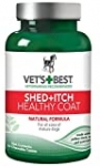 Vet’s Best Healthy Coat Shed & Itch Relief Dog Supplements | Relieve Dogs Skin Irritation and Shedding Due to Seasonal Allergies or Dermatitis | 50 Chewable Tablets