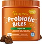 Zesty Paws Probiotic for Dogs – with Natural Digestive Enzymes + Prebiotics & Pumpkin – Dog Probiotics for Diarrhea & Upset Stomach Relief + Gas & Constipation – Allergy & Immune + Hot Spot – 90 Count