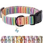 Faygarsle Dog Collar for Small Medium Large Dogs Cute Colorful Puppy Collars for Female Dogs Pinstripe Patterned Pet Collars for Summer Spring Wedding Puppy Girl Dog Collar S