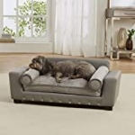 Enchanted Home Pet Scout Pet Sofa Lounger with Bolster Pillows, Grey