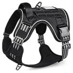 rabbitgoo Dog Harness No Pull, Military Dog Harness for Large Dogs with Handle & Molle, Easy Control Service Dog Vest Harness Training Walking, Adjustable Reflective Tactical Pet Harness, Black, L