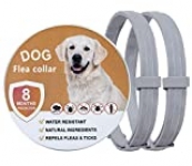 2 Pack Flea and Tick Collar for Dogs, Adjustable & Waterproof Dog Flea Collar, Natural Flea Collar for Dogs with 8 Months Protection, 25 inch