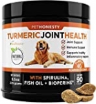 PetHonesty Turmeric Joint Health for Dogs – Arthritis Hip & Joint Supplement Soft Chews with Turmeric, BioPerine, Fish Oil & Coconut for Joint Pain Inflammation Relief – Digestive & Immune Health