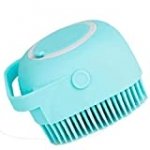 Pet Grooming Brush Bath Brush with Shampoo Container for Dog Cat Bathing Grooming Pet Scrubber Soft Rubber Silicone Massage Brushes Comb Bathing Tool