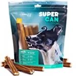 SUPER CAN BULLYSTICKS 6” Bully Sticks 10-Pack 100% Natural Beef Dog Chews Odor Free Bully Stick for Small Medium Dogs Easily Digestible Dog Snacks High Protein Dog Dental Chews