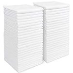 AIDEA Microfiber Cleaning Cloths White-50PK, Absorbent Cleaning Rags, Lint Free Cloth, Scratch-Free, Streak-Free Wash Cloth, Dish Towels White (11.5in.x 11.5in.)