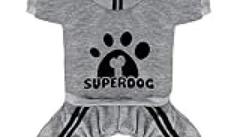 LONTEPET Dog Hoodie 4 Legs Jumpsuit for Small Dogs Puppy Clothes Dog Pullover Sweatshirt Cotton Doggie Winter Coat Cat Apparel (X-Small, Grey)