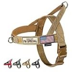 Annchwool No Pull Dog Harness with Soft Padded Handle,Reflective Strip Escape Proof and Quick Fit to Adjust Dog Harness,Easy for Training Walking for Small & Medium and Large Dog(Brown,M)