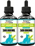 Kinpur (2 PACK | 500,000MG) Hemp Oil for Dogs & Cats – Anxiety Relief for Dogs & Cats – Pet Hemp Oil – Supports Hip & Joint Health – Made in USA – Natural Relief for Pain – Omega 3, 6 & 9