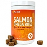 Pet MD Salmon Oil Omega 3 for Dogs – Advanced Allergy & Itch Relief for Dogs – Omega 3 & 6, EPA & DHA, Fish Oil Omega 3 Soft Chews – 120 Count