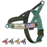Annchwool No Pull Dog Harness with Soft Padded Handle,Reflective Strip Escape Proof and Quick Fit to Adjust Dog Harness,Easy for Training Walking for Small & Medium and Large Dog(Green,M)