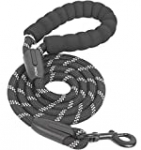 iYoShop 6 FT Strong Dog Leash with Comfortable Padded Handle and Highly Reflective Threads Dog Leashes for Small Medium and Large Dogs (6FT, Black)